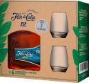 Flor de Cana Centenario Fair Trade Giftbox with Glasses 12yo 40% 700ml