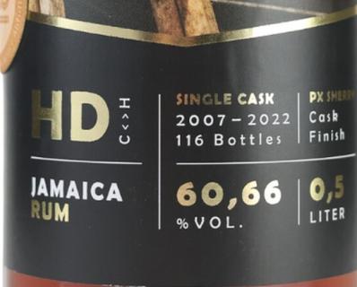 Flensburg Rum Company 2007 Jamaica HD C<>H 3. Exklusive Rum & Co Abfullung PX Sherry Cask Finish 14yo 60.66% 500ml