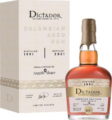 Dictador 1991 American Oak Cask Angel's Share 44.8% 700ml