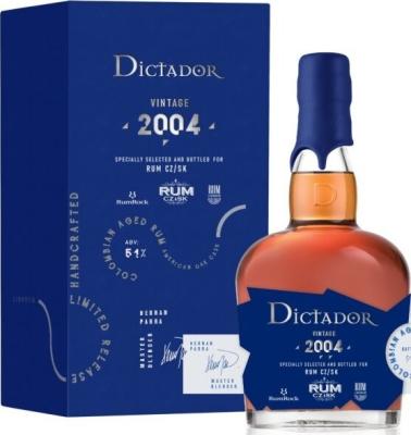 Dictador 2004 Specially Selected and Bottled for Rum CZ/SK Private Batch Czech Rum Fans 51% 700ml