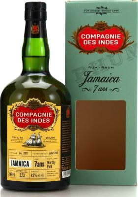 Compagnie des Indes 2007 Worthy Park Jamaica 7yo 43% 700ml