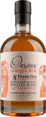 Origin R. 2007 Worthy Park Jamaica 8yo 43% 700ml