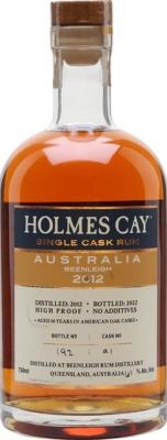 Holmes Cay 2012 Beenleigh Australia Cask No. a1 61% 750ml