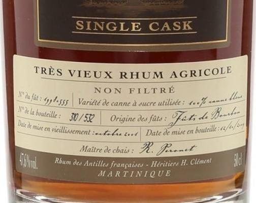 Clement 2001 Single Cask Canne Bleue Futs de Bourbon 47.6% 500ml