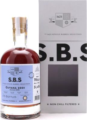 S.B.S 2001 Guyana Diamond Skeldon SWR Cask Strength Warehouse #1 51.4% 700ml