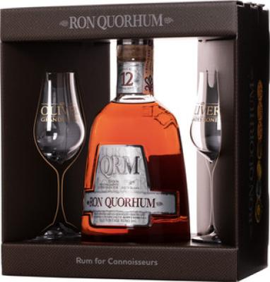 Ron Quorhum 12yo Giftbox With Glasses 40% 700ml