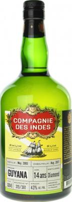 Compagnie des Indes 2003 Diamond Guyana 14yo 43% 700ml