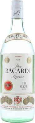 Bacardi Carta Blanca Superior White Light Dry 40% 1000ml