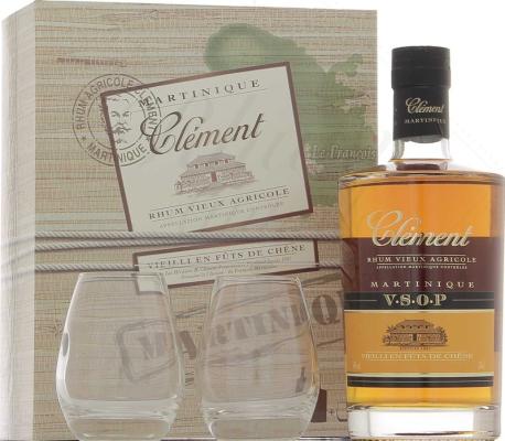 Clement VSOP Giftbox With Glasses 40% 700ml