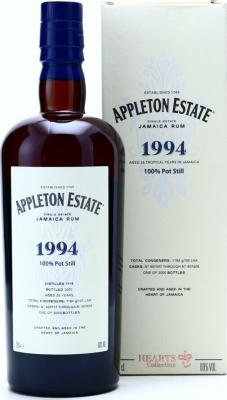 Appleton Estate 1994 Jamaica Hearts Collection 26yo 60% 750ml