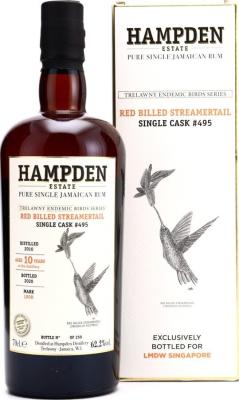 Velier Hampden Estate 2010 Red Billed Streamertail LROK Single Cask #495 TEBS Series 10yo 62.2% 700ml