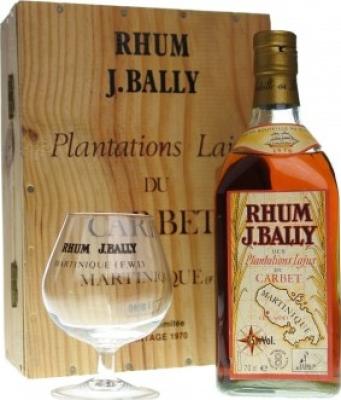 J.Bally 1970 Plantations Lajus Carbet Wooden Box With Glasses 45% 700ml