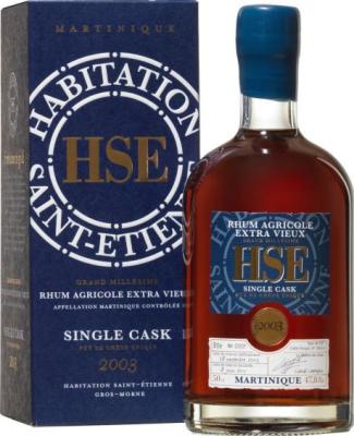 Distillerie du Simon 2003 HSE Martinique Single Cask MEB 13yo 47.8% 500ml