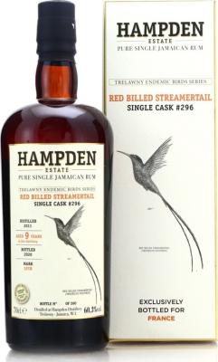 Velier Hampden Estate 2011 Red Billed Streamertail LFCH Single Cask #296 TEBS Series 9yo 60.3% 700ml