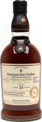 Foursquare Private Cask Selection Exclusively Bottled for Nickolls & Perks 225th Anniversary 15yo 58% 700ml