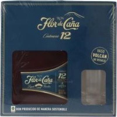 Flor de Cana 12yo Giftbox With Glasses 40% 700ml