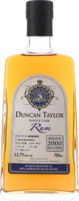 Duncan Taylor 2000 Barbados Mount Gay Oak Casks 12yo 53.7% 700ml