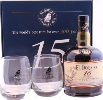 El Dorado Special Reserve Giftbox With Glasses 15yo 43% 700ml