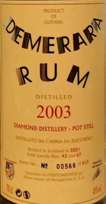 Moon Import 2003 Demerara Sherry Wood Diamond Distillery 18yo 45% 700ml