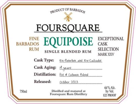 Foursquare Equipoise Exceptional Cask Selection Mark XXV 14yo 61% 750ml