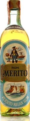 Merito Gold Label Puerto Rican Rum 1960s 40% 750ml