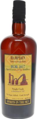 Habitation Velier 2017 Hampden HGML Jamaica ex-Bourbon Cask #147 Spirits in the Sky 6yo 64.5% 700ml