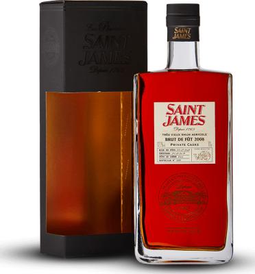 Saint James 2008 Tres Vieux Rhum Brut de Fut Private Casks 10yo 62.1% 700ml