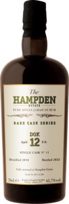 Velier Hampden Estate 2010 Rare Cask Series DOK Single Cask No.11 12yo 63.7% 700ml