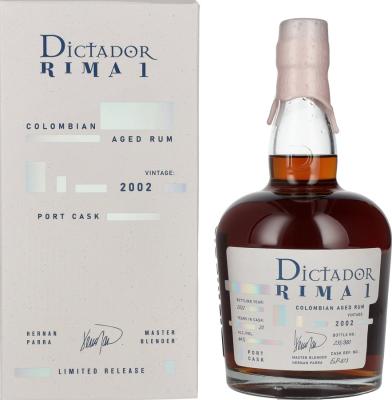 Dictador 2002 RIMA 1 Port Cask 20yo 44% 700ml