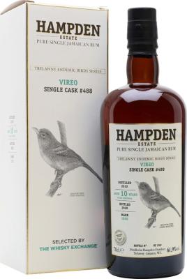 Velier Hampden Estate 2010 Vireo LROK Single Cask #488 TEBS Series 10yo 61.9% 700ml