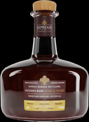 Rum & Cane Undisclosed Distillery Guyana Single Cask 15yo 47.2% 700ml