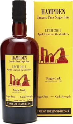 Habitation Velier 2011 Hampden LFCH ex-Bourbon Cask #295 Whisky Live Singapore 2019 8yo 61.7% 700ml