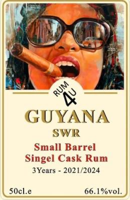 Rum4u 2021 SWR Guyana 3yo 66.1% 500ml