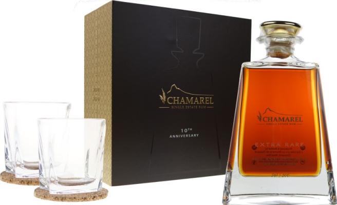 Chamarel 2008 Extra Rare 10th Anniversary Giftbox With Glasses 10yo 45% 700ml