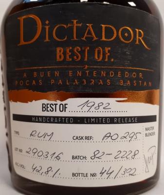 Dictador Best of 1982 A Buen Entendedor Pocas Palabras Bastan 42.8% 700ml