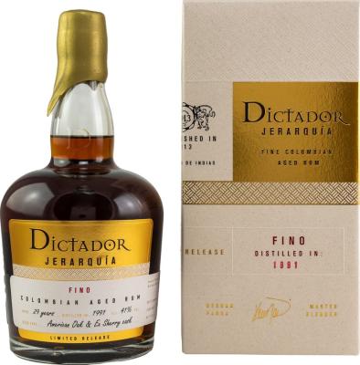 Dictador 1991 Jerarquia Fino 29yo 41% 700ml