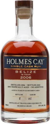 Holmes Cay 2006 Travellers Belize Single Cask 16yo 61% 700ml