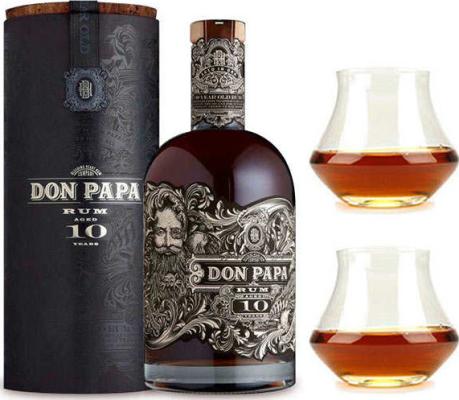 Don Papa Giftbox With Glasses 10yo 43% 700ml