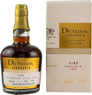 Dictador 1980 Jerarquia Fino 40yo 43% 700ml