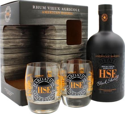 HSE Black Sheriff Vieux Agricole Giftbox with Glasses 40% 700ml