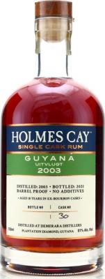 Holmes Cay 2003 Single Cask Guyana 18yo 51% 750ml