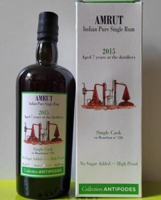 Habitation Velier 2015 Amrut Single Cask ex-Bourbon No.227 Selected for the USA 7yo 62.8% 750ml