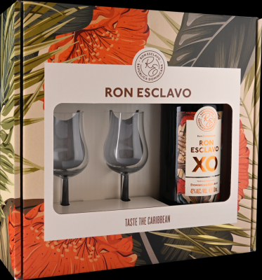 Ron Esclavo Taste The Caribbean Giftbox with Glasses 42% 700ml