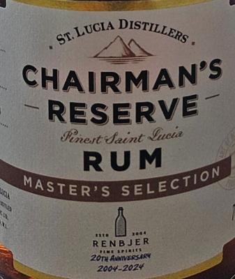 Chairman's Reserve 2004 Master's Selection Renbjer Fine Spirits 20th Anniversary 12yo 60.5% 700ml