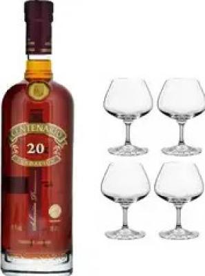 Ron Centenario Fundacion Giftbox With 4 Glasses 20yo 40% 700ml