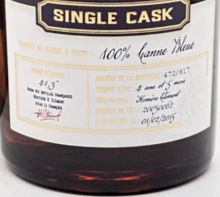 Clement 2015 Single Cask Canne Bleue 4yo 41.3% 500ml