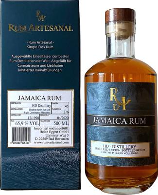 Rum Artesanal 1998 Hampden 22yo 65.9% 500ml