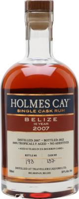 Holmes Cay 2007 Travellers Belize Single Cask 15yo 61% 700ml