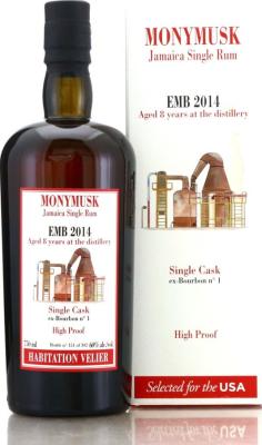 Habitation Velier 2014 Monymusk EMB Jamaica Single Cask ex-Bourbon no.1 8yo 60% 750ml