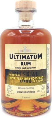 Ultimatum Jamaica Demerara Ultimatum Finish Series Imperial Sherry Hogshead Finish 11yo 48.5% 700ml
